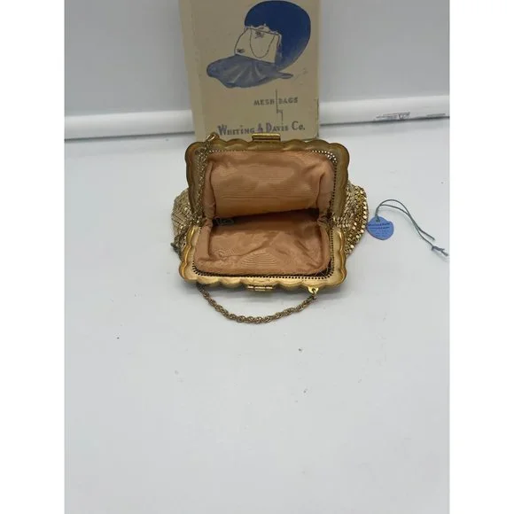 Whiting and Davis Gold Mesh Purse With Original Box & Tag Bags